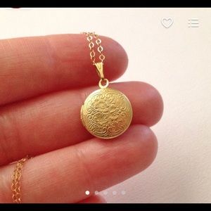 Small Gold Locket Necklace